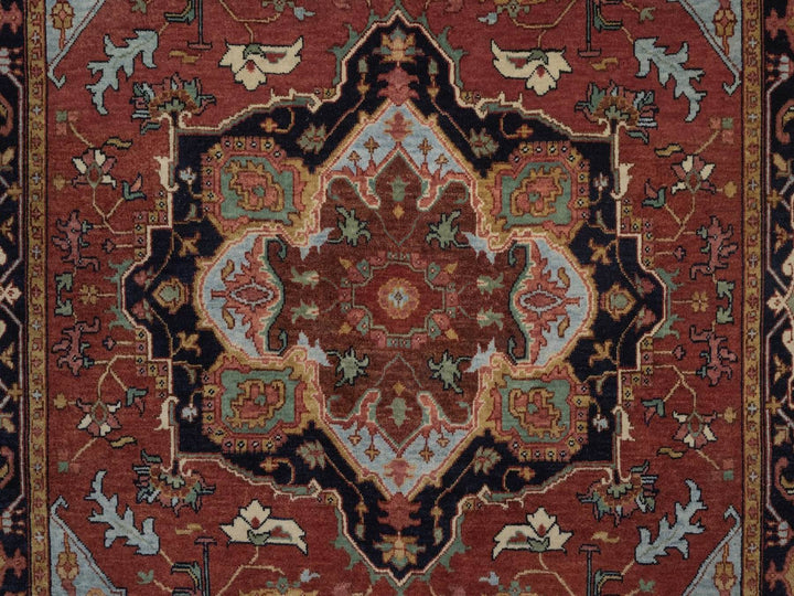 4'11" x 7'4" New Hand Knotted Red Wool Rectangle Oriental Rug - MOA10292784