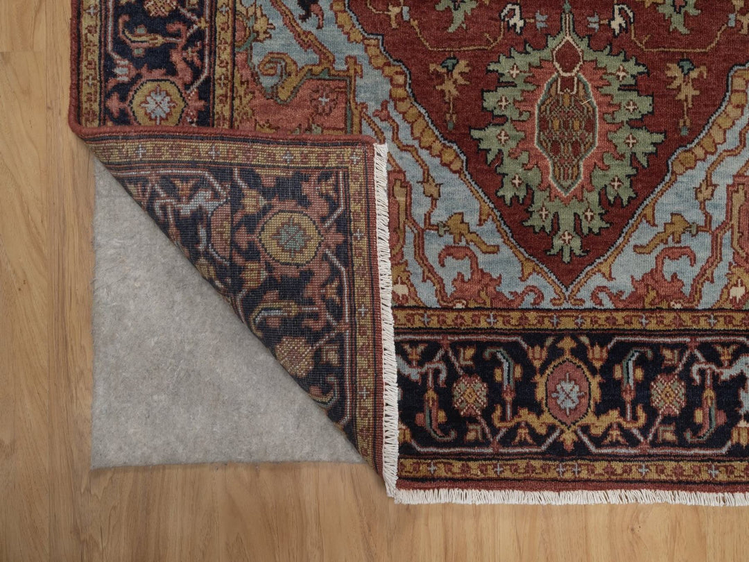 3'11" x 12'0" New Hand Knotted Red Wool Runner Oriental Rug - MOA10292785