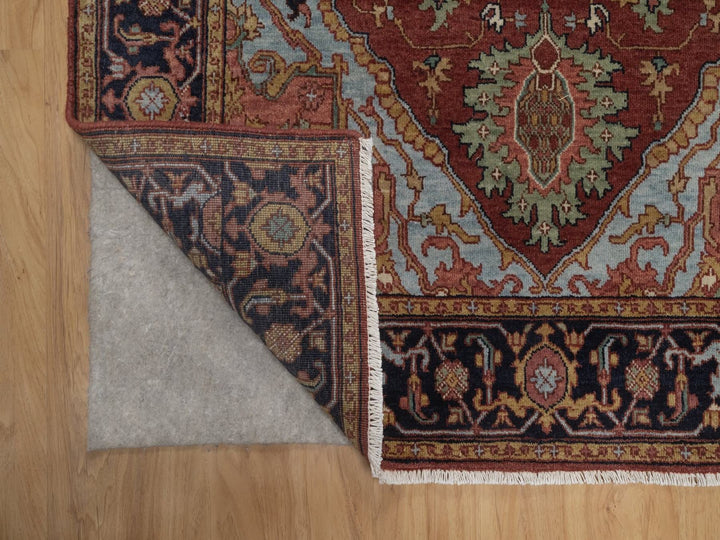 3'11" x 12'0" New Hand Knotted Red Wool Runner Oriental Rug - MOA10292785