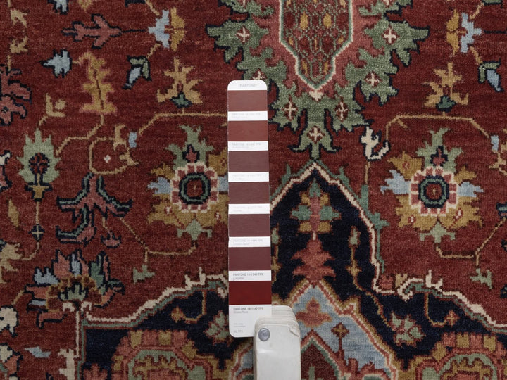 3'11" x 12'0" New Hand Knotted Red Wool Runner Oriental Rug - MOA10292785