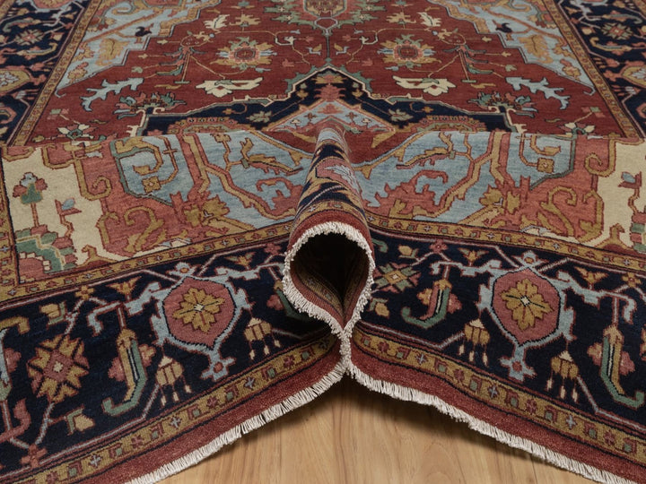 5'11" x 9'2" New Hand Knotted Red Wool Rectangle Oriental Rug - MOA10292786