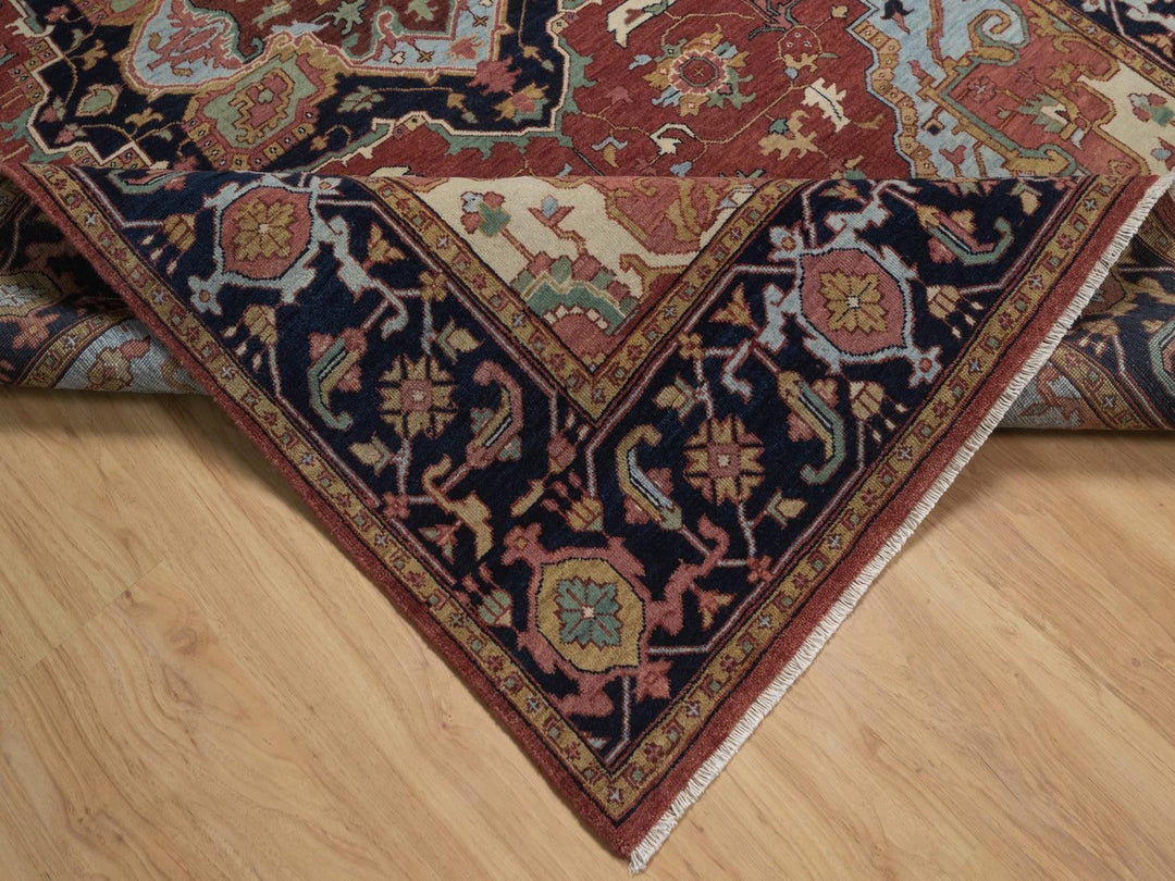 5'11" x 9'2" New Hand Knotted Red Wool Rectangle Oriental Rug - MOA10292786