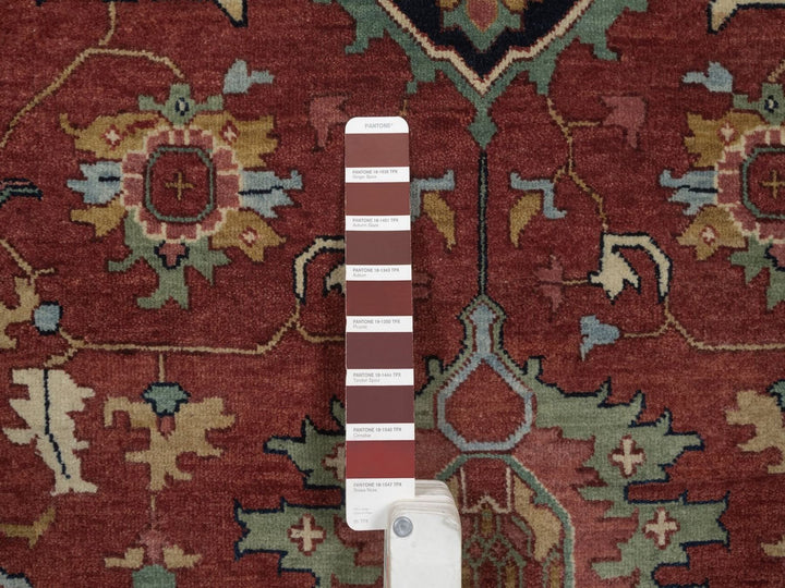 5'11" x 9'2" New Hand Knotted Red Wool Rectangle Oriental Rug - MOA10292786