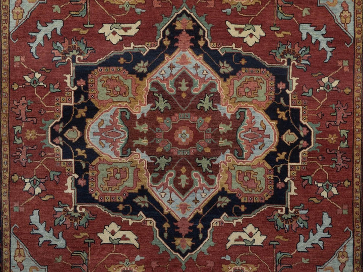 5'11" x 9'2" New Hand Knotted Red Wool Rectangle Oriental Rug - MOA10292786