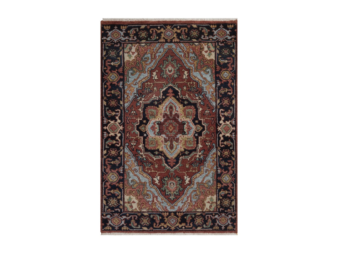 2'0" x 3'1" New Hand Knotted Red Wool Rectangle Oriental Rug - MOA10292790
