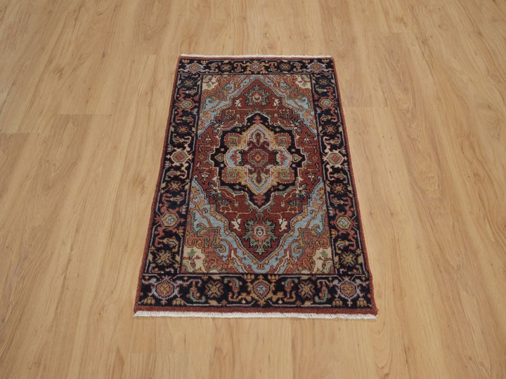 2'0" x 3'1" New Hand Knotted Red Wool Rectangle Oriental Rug - MOA10292790