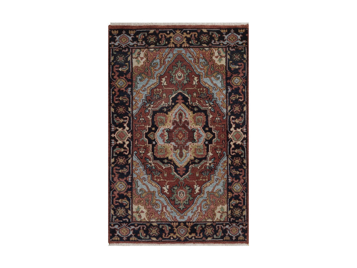 2'0" x 3'1" New Hand Knotted Red Wool Rectangle Oriental Rug - MOA10292791