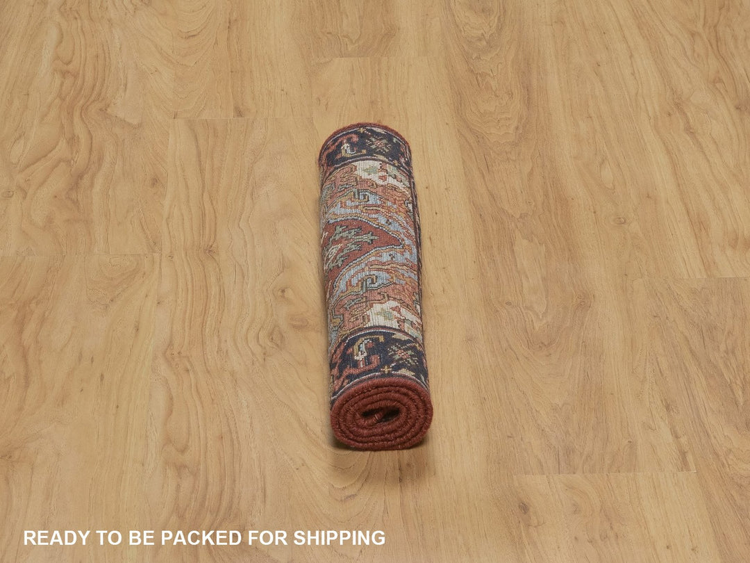 2'0" x 3'1" New Hand Knotted Red Wool Rectangle Oriental Rug - MOA10292791