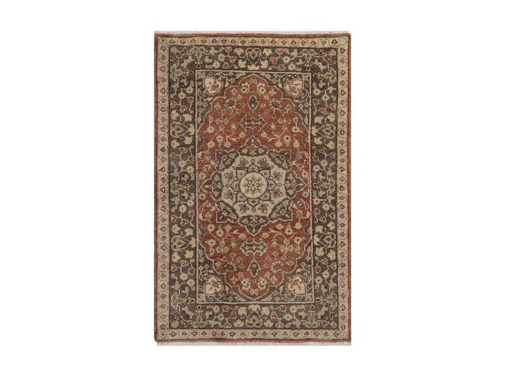 2'0" x 3'2" New Hand Knotted Red Wool Rectangle Oriental Rug - MOA10292792