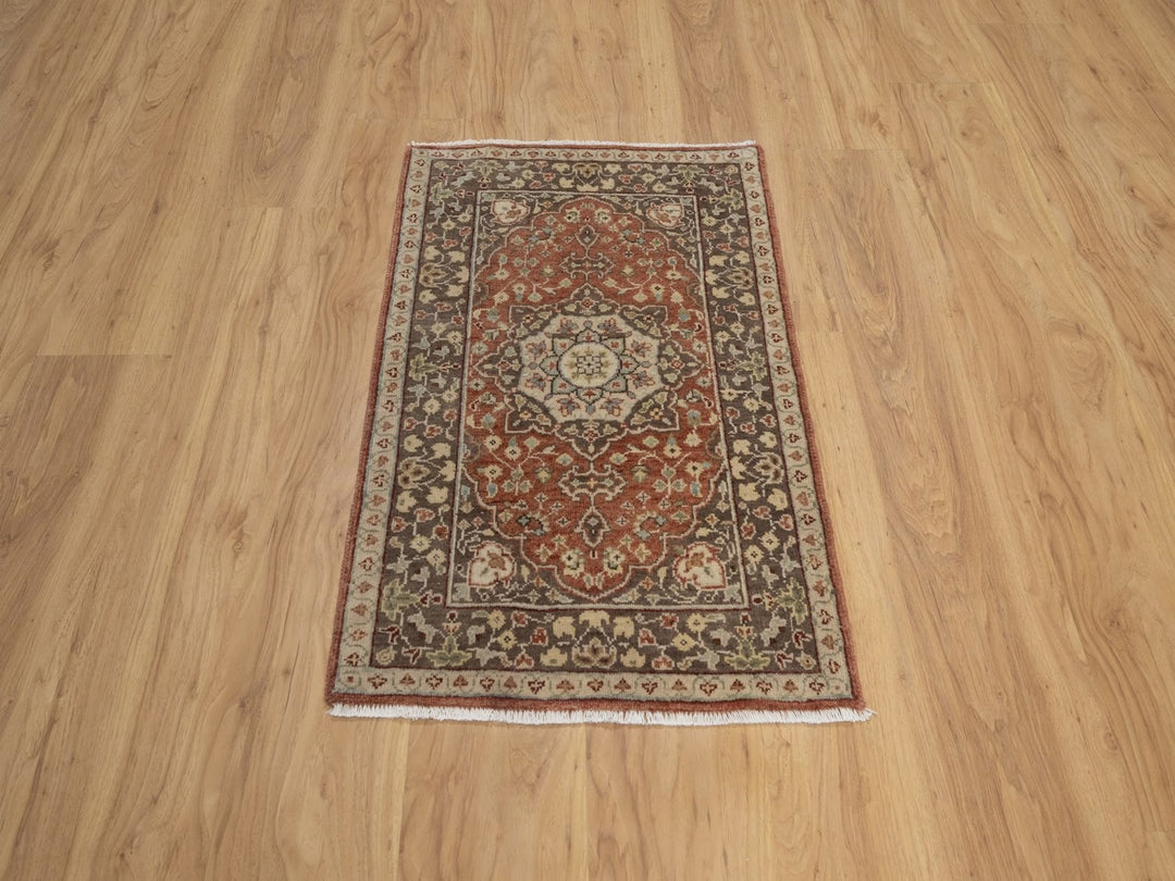 2'0" x 3'2" New Hand Knotted Red Wool Rectangle Oriental Rug - MOA10292792