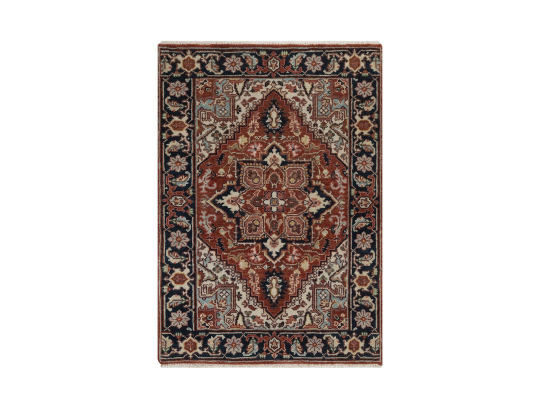 2'1" x 3'0" New Hand Knotted Red Wool Rectangle Oriental Rug - MOA10292793