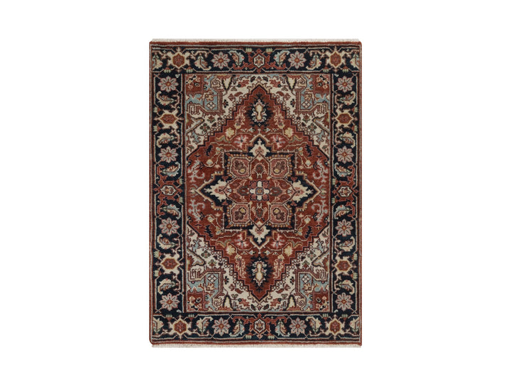 2'1" x 3'0" New Hand Knotted Red Wool Rectangle Oriental Rug - MOA10292793