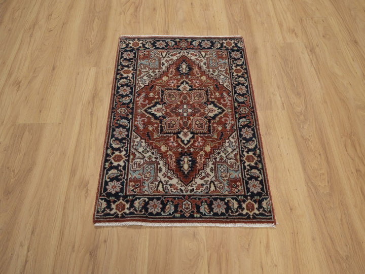 2'1" x 3'0" New Hand Knotted Red Wool Rectangle Oriental Rug - MOA10292793