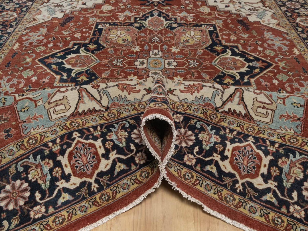 7'10" x 10'1" New Hand Knotted Red Wool Rectangle Oriental Rug - MOA10292794
