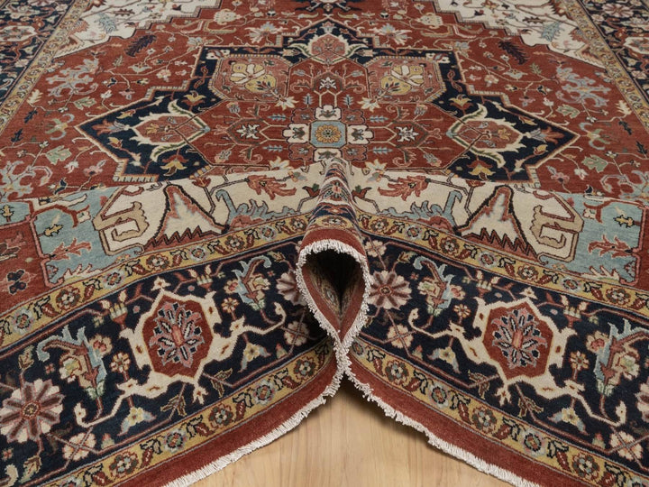 7'10" x 10'1" New Hand Knotted Red Wool Rectangle Oriental Rug - MOA10292794