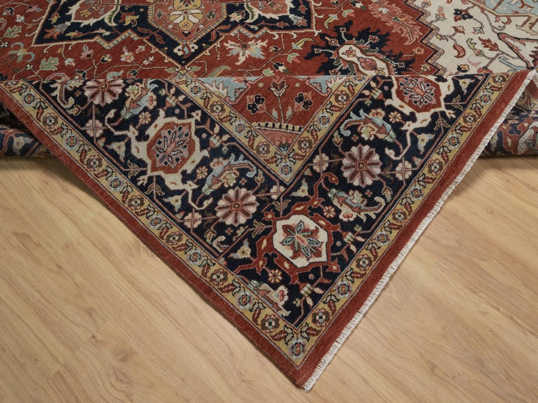 7'10" x 10'1" New Hand Knotted Red Wool Rectangle Oriental Rug - MOA10292794