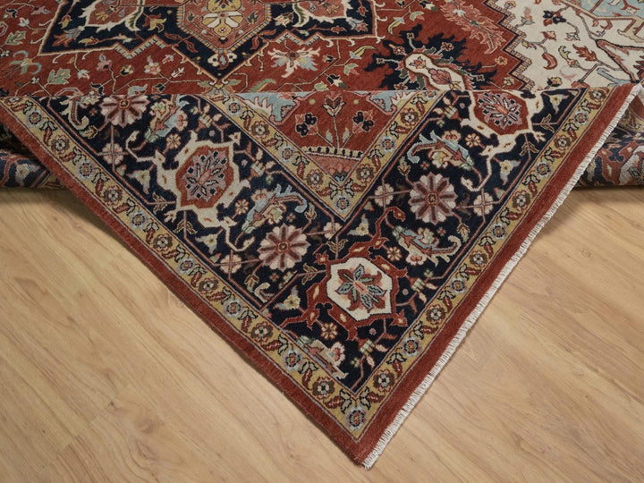 7'10" x 10'1" New Hand Knotted Red Wool Rectangle Oriental Rug - MOA10292794