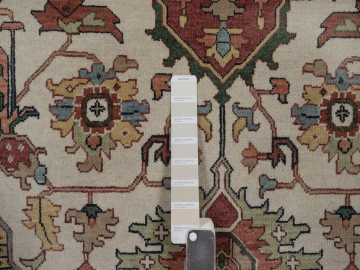 8'9" x 11'11" New Hand Knotted Ivory Wool Rectangle Oriental Rug - MOA10292795