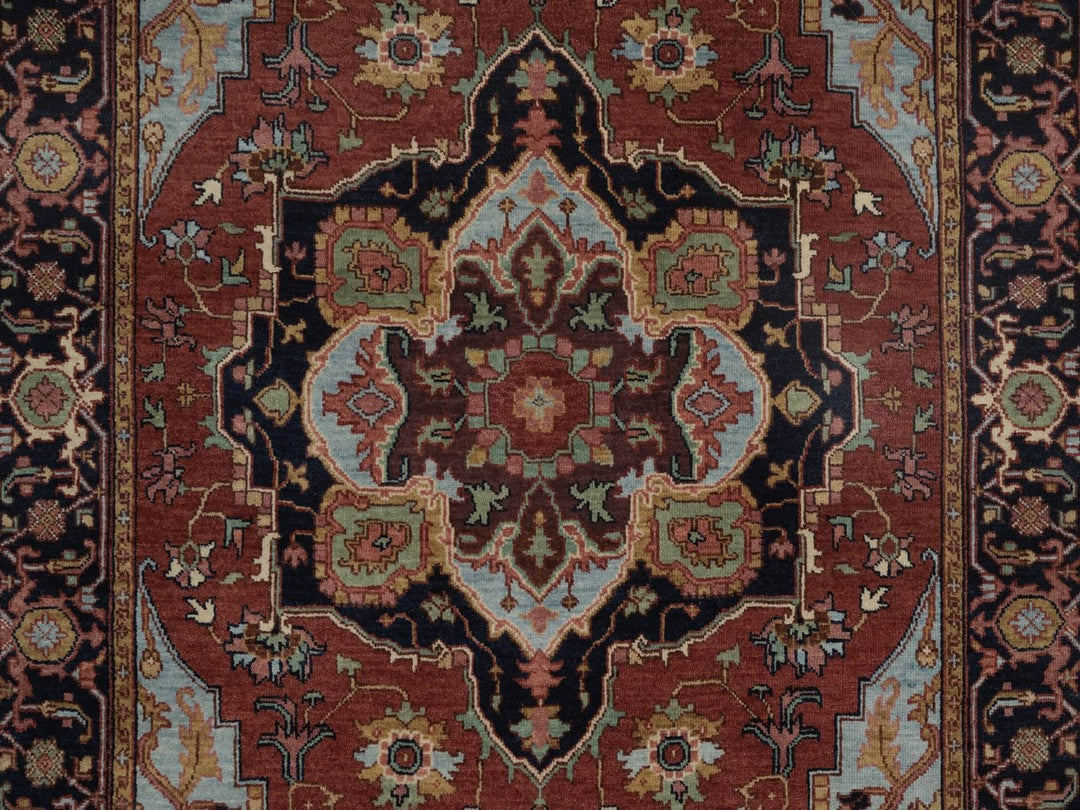 4'1" x 6'1" New Hand Knotted Red Wool Rectangle Oriental Rug - MOA10292796