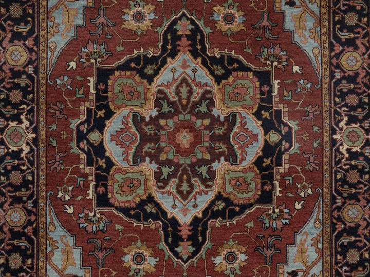 4'1" x 6'1" New Hand Knotted Red Wool Rectangle Oriental Rug - MOA10292796