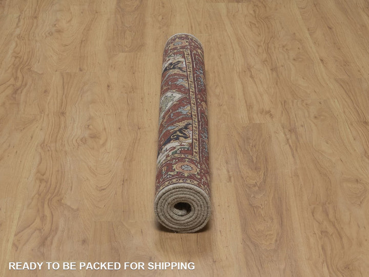 3'11" x 6'0" New Hand Knotted Ivory Wool Rectangle Oriental Rug - MOA10292797
