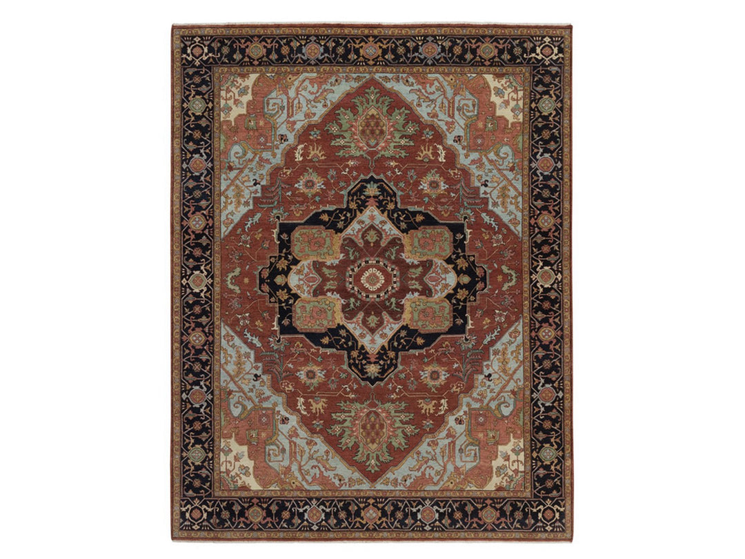 7'9" x 10'0" New Hand Knotted Red Wool Rectangle Oriental Rug - MOA10292798