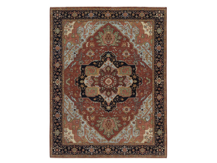 7'9" x 10'0" New Hand Knotted Red Wool Rectangle Oriental Rug - MOA10292798