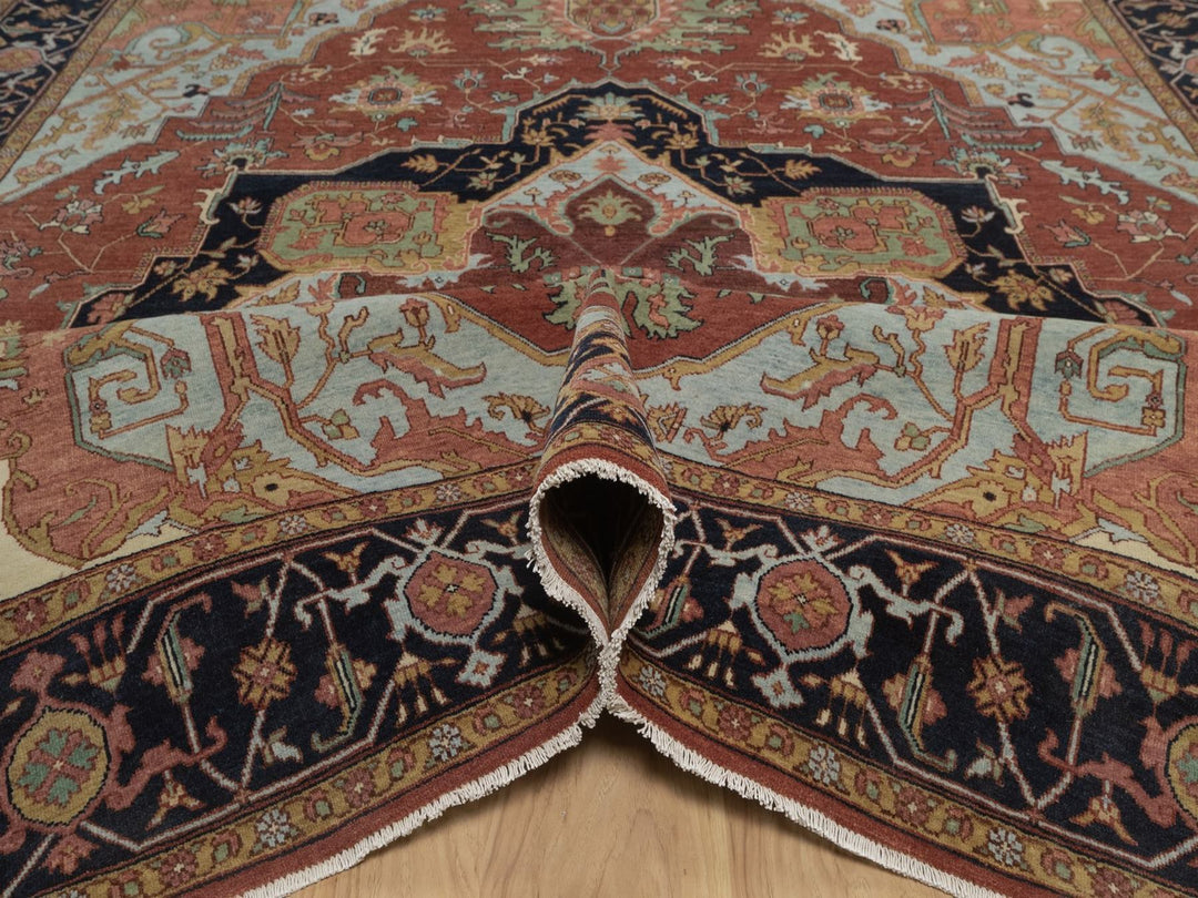 7'9" x 10'0" New Hand Knotted Red Wool Rectangle Oriental Rug - MOA10292798