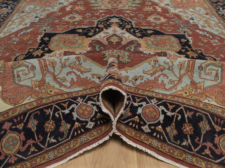 7'9" x 10'0" New Hand Knotted Red Wool Rectangle Oriental Rug - MOA10292798