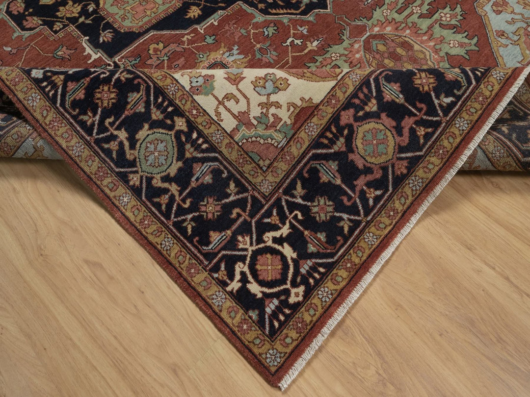 7'9" x 10'0" New Hand Knotted Red Wool Rectangle Oriental Rug - MOA10292798