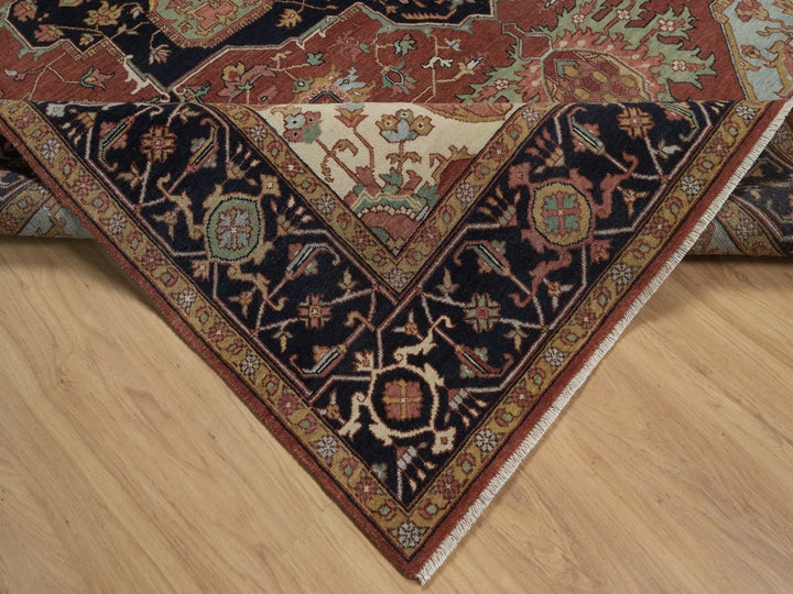 7'9" x 10'0" New Hand Knotted Red Wool Rectangle Oriental Rug - MOA10292798