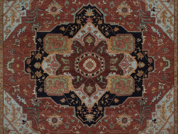 7'9" x 10'0" New Hand Knotted Red Wool Rectangle Oriental Rug - MOA10292798