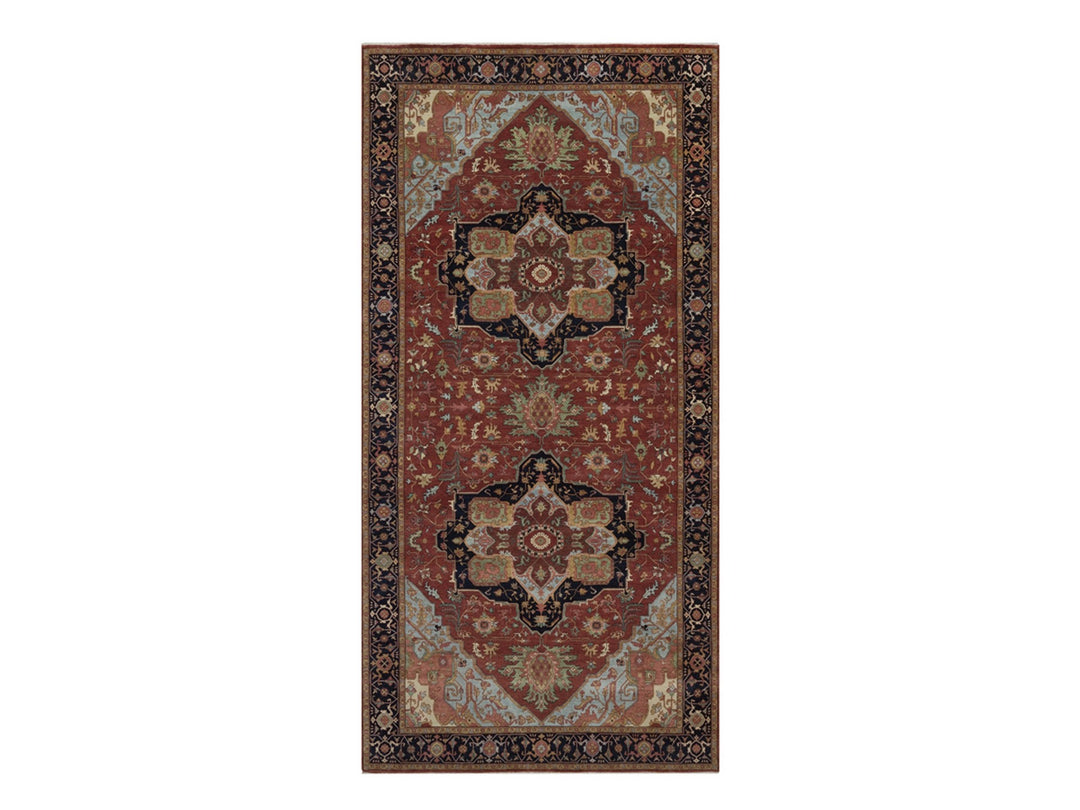 7'10" x 16'0" New Hand Knotted Red Wool Rectangle Oriental Rug - MOA10292799