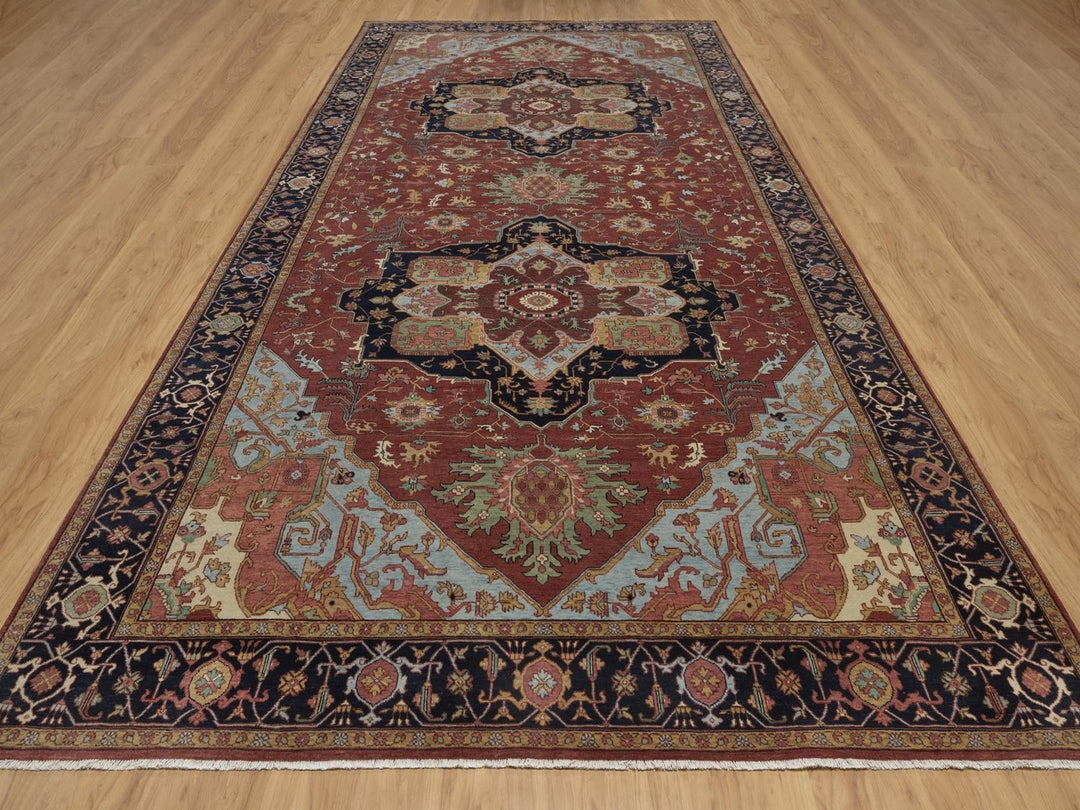 7'10" x 16'0" New Hand Knotted Red Wool Rectangle Oriental Rug - MOA10292799