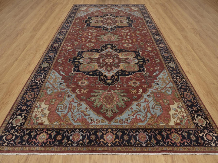 7'10" x 16'0" New Hand Knotted Red Wool Rectangle Oriental Rug - MOA10292799
