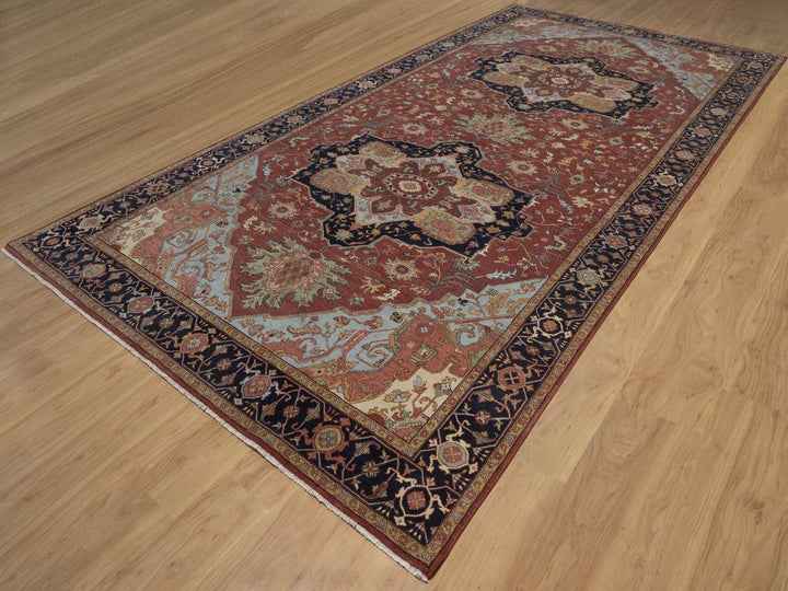 7'10" x 16'0" New Hand Knotted Red Wool Rectangle Oriental Rug - MOA10292799
