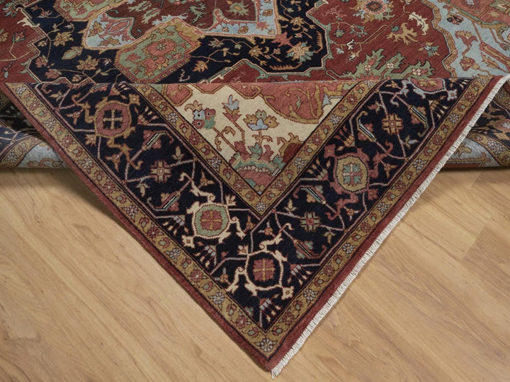7'10" x 16'0" New Hand Knotted Red Wool Rectangle Oriental Rug - MOA10292799