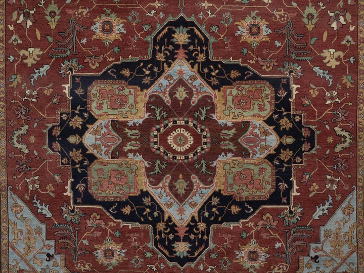 7'10" x 16'0" New Hand Knotted Red Wool Rectangle Oriental Rug - MOA10292799