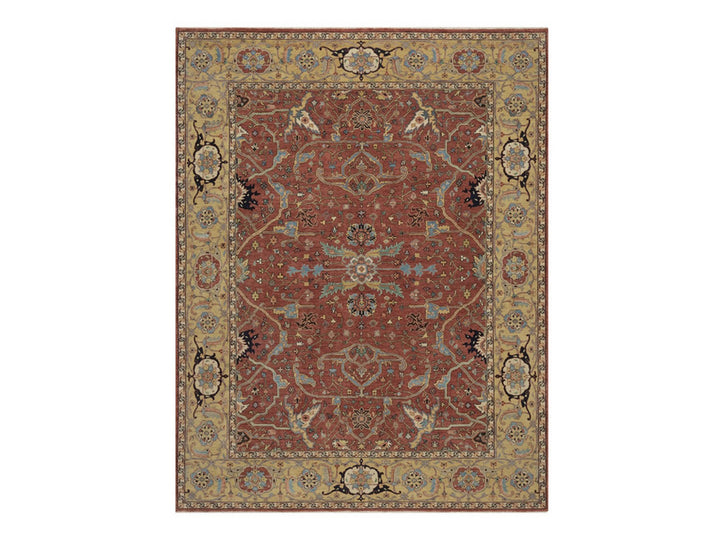 7'10" x 10'1" New Hand Knotted Red Wool Rectangle Oriental Rug - MOA10292801