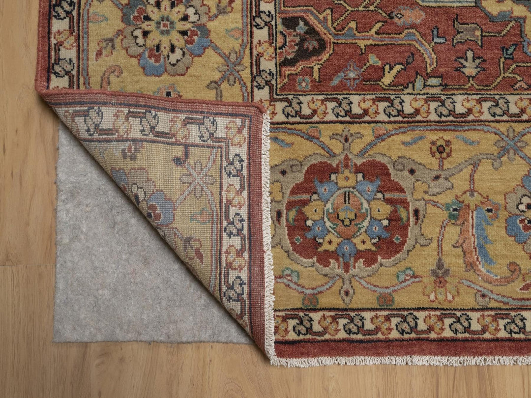 7'10" x 10'1" New Hand Knotted Red Wool Rectangle Oriental Rug - MOA10292801