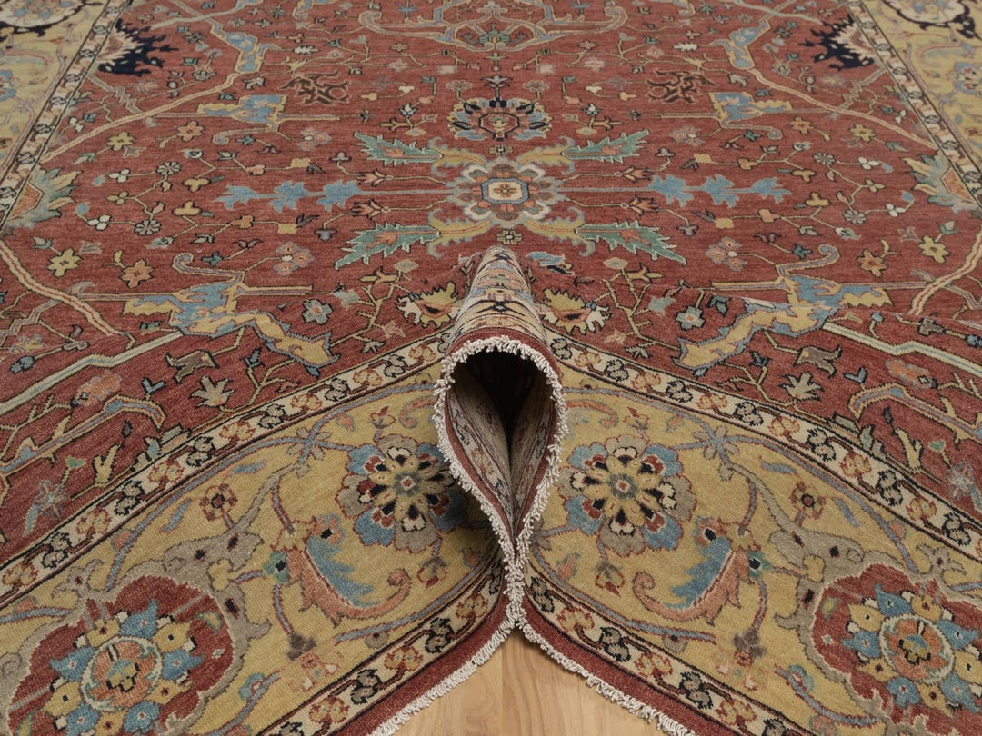 7'10" x 10'1" New Hand Knotted Red Wool Rectangle Oriental Rug - MOA10292801