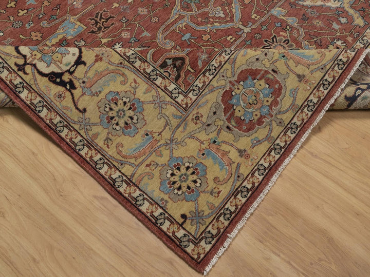 7'10" x 10'1" New Hand Knotted Red Wool Rectangle Oriental Rug - MOA10292801