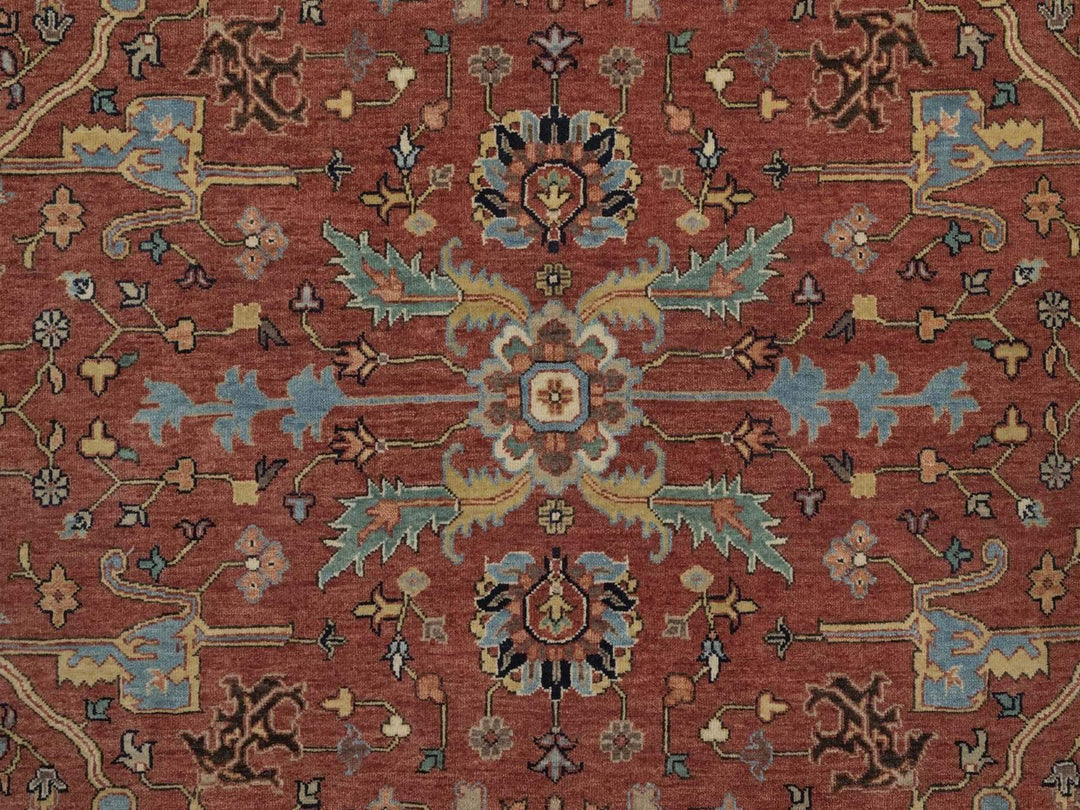 7'10" x 10'1" New Hand Knotted Red Wool Rectangle Oriental Rug - MOA10292801