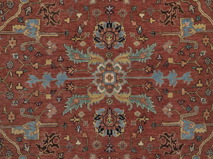 7'10" x 10'1" New Hand Knotted Red Wool Rectangle Oriental Rug - MOA10292801