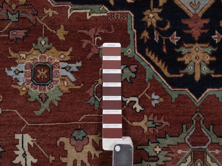 7'10" x 7'10" New Hand Knotted Red Wool Round Oriental Rug - MOA10292804