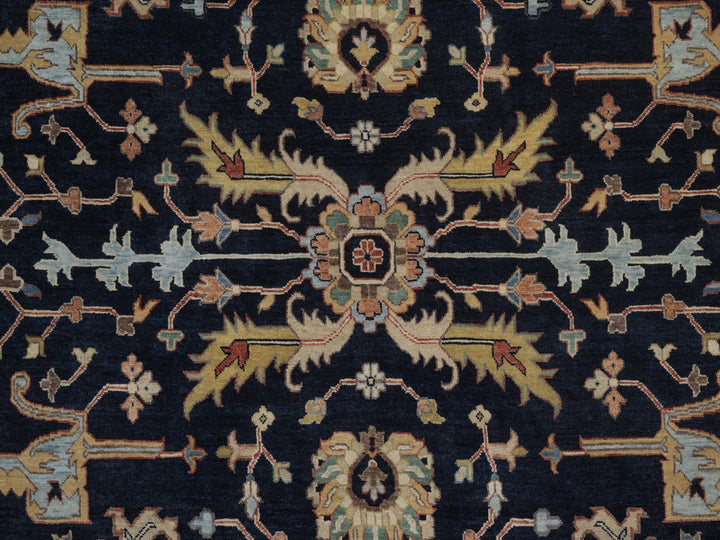 8'10" x 12'1" New Hand Knotted Blue Wool Rectangle Oriental Rug - MOA10292806