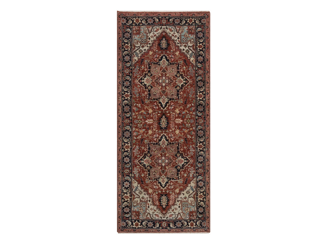 2'7" x 6'3" New Hand Knotted Red Wool Runner Oriental Rug - MOA10292807