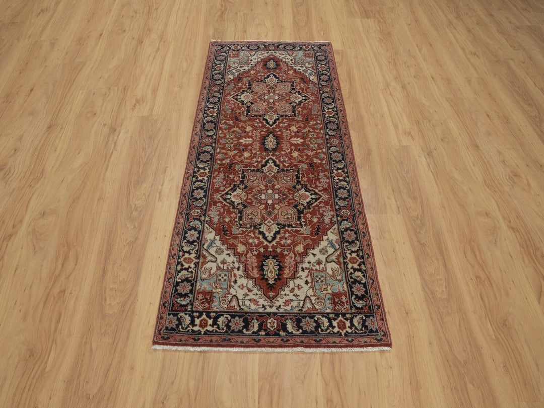 2'7" x 6'3" New Hand Knotted Red Wool Runner Oriental Rug - MOA10292807