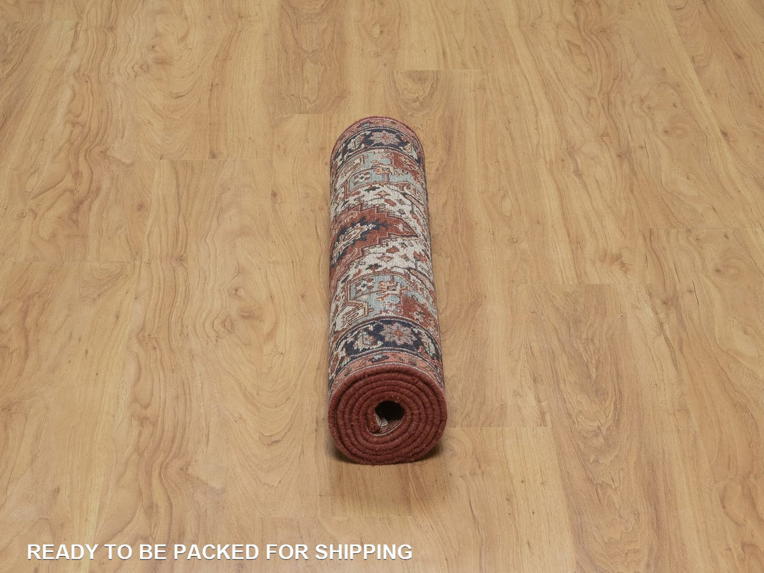 2'7" x 6'3" New Hand Knotted Red Wool Runner Oriental Rug - MOA10292807