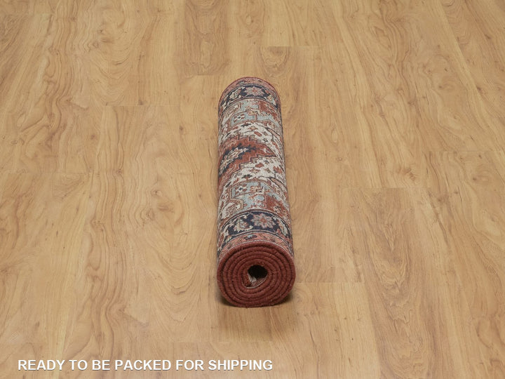 2'7" x 6'3" New Hand Knotted Red Wool Runner Oriental Rug - MOA10292807
